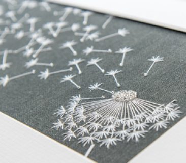 Dandelion - Caught in the Wind - Charcoal- Embroidery Kit