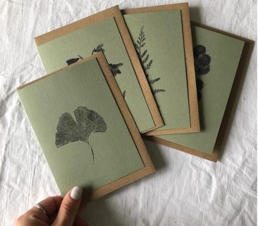 Botanical Greeting Cards in Moss Green