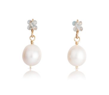 Gemstone Cluster and Pearl Drop Earrings