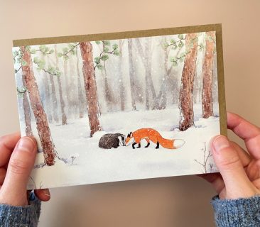 Fox and Badger Christmas Card